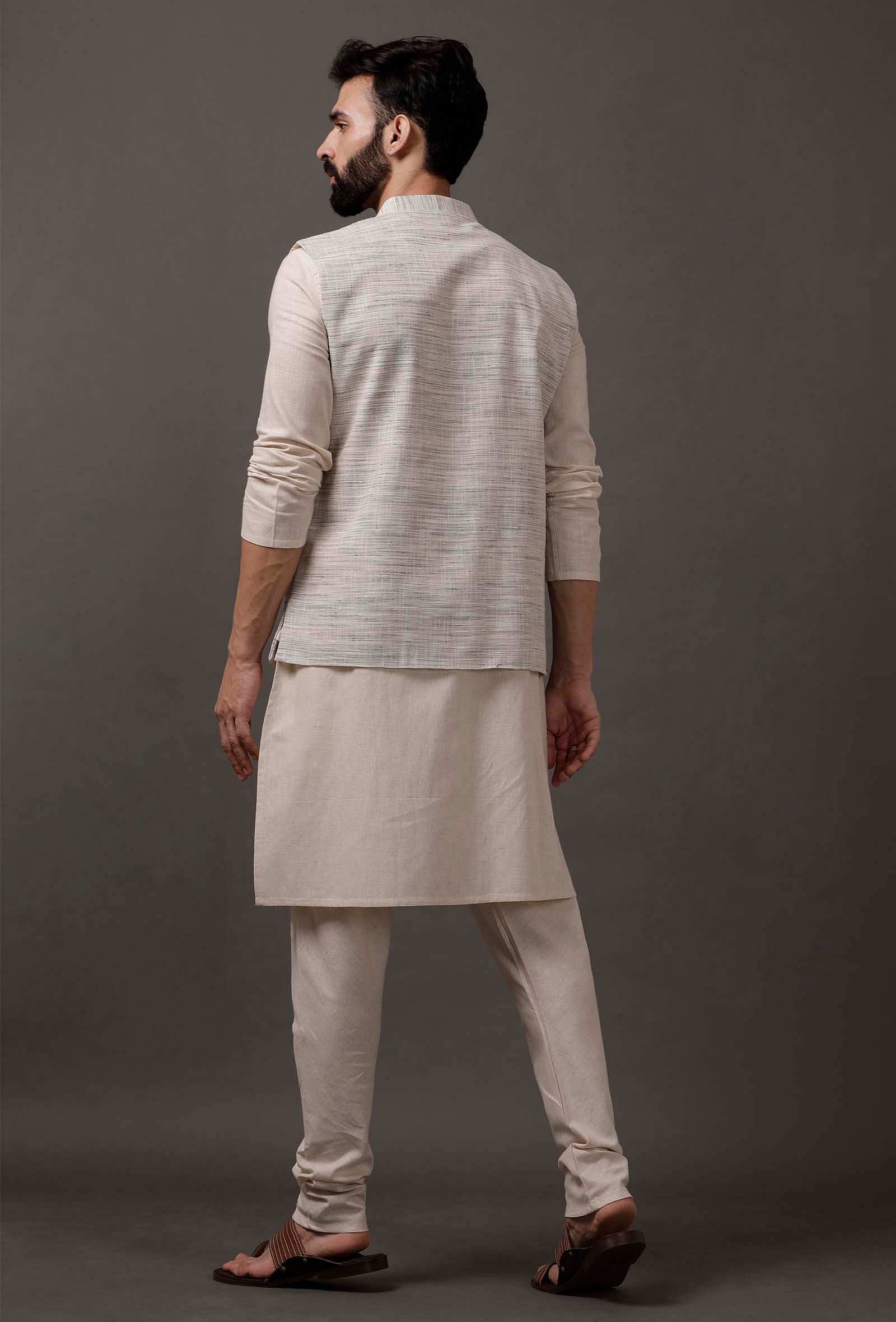 Beige Ethnic Kurta Pajama