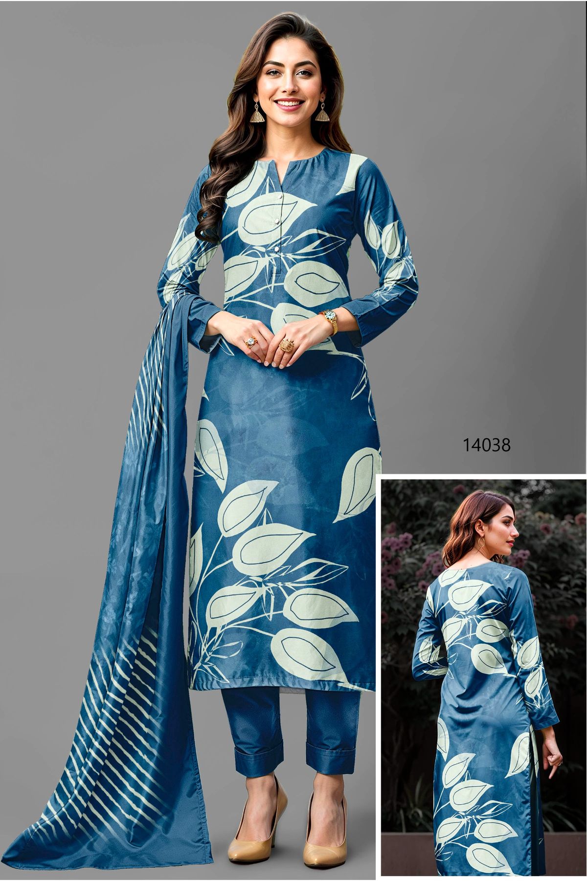 Womens kurti pent set with dupatta 