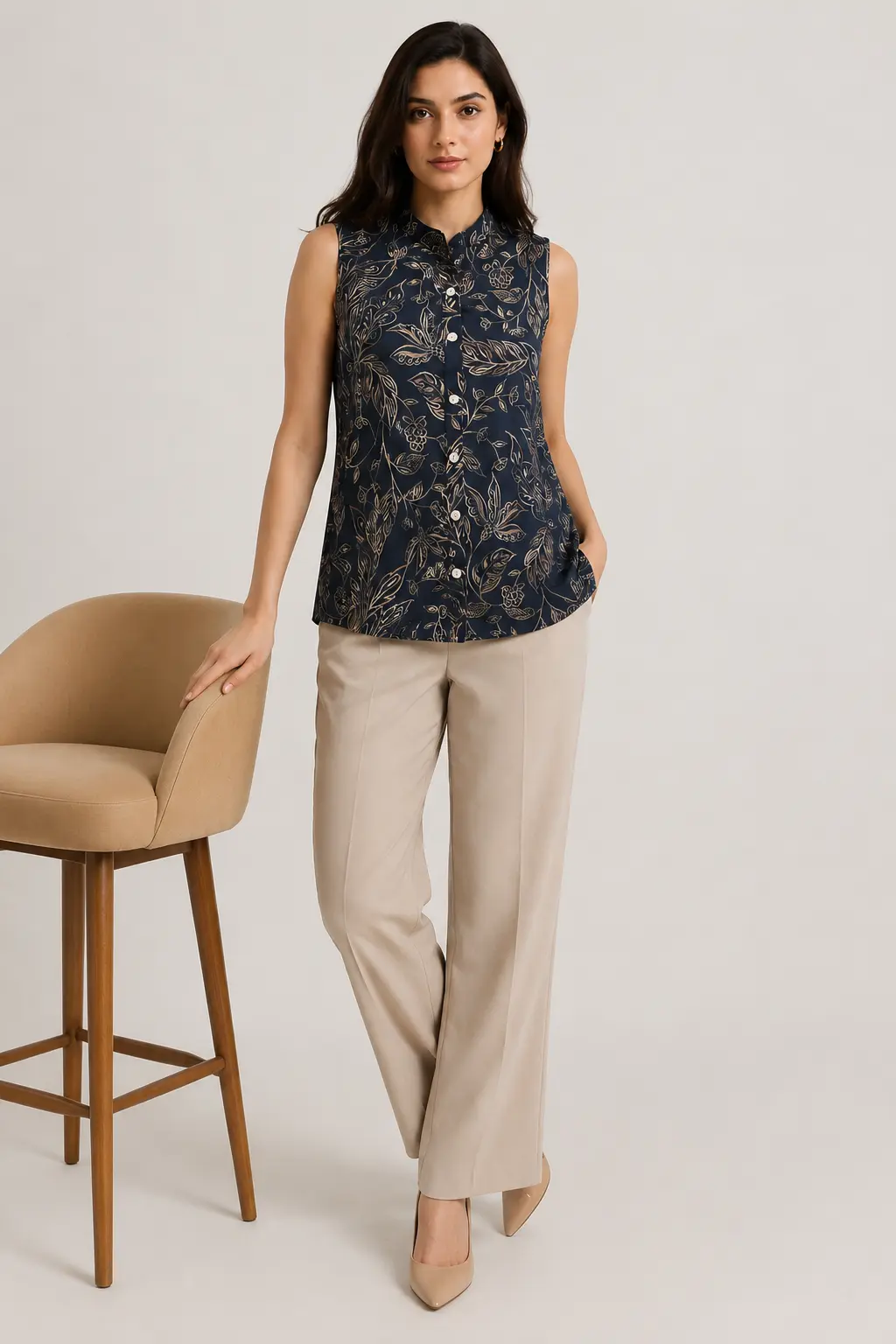 Black Modal Sleeveless Tunic Top for Women